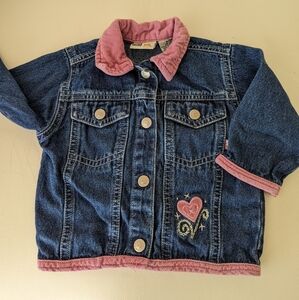 Faded Glory Denim Embroidered Jacket 6-9 Mo.